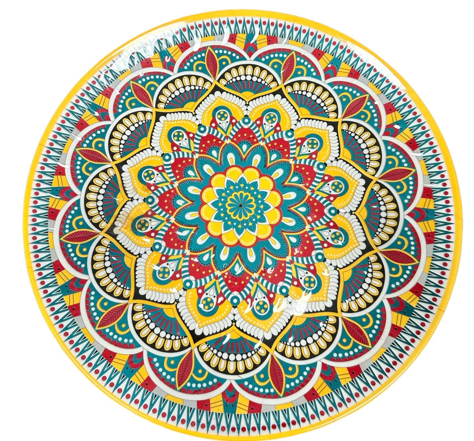 Colorful Mandala Print Serving Platter