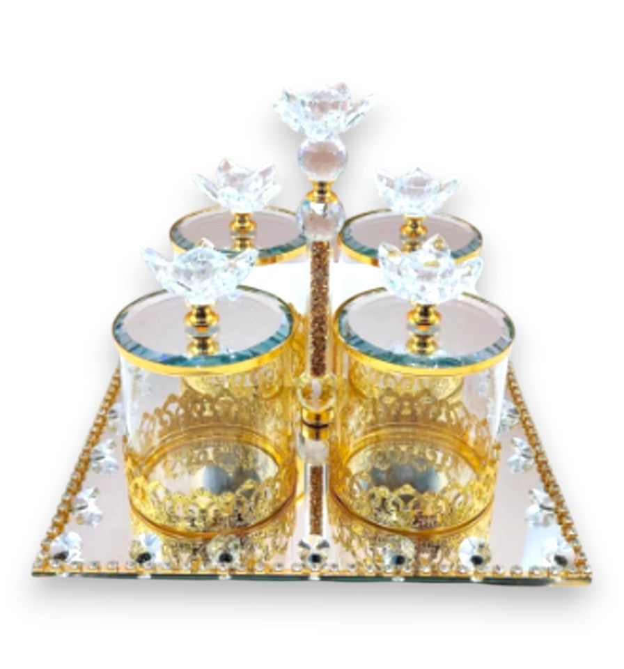 Fancy Crystal Kitchen Storage Jars - Rotatable